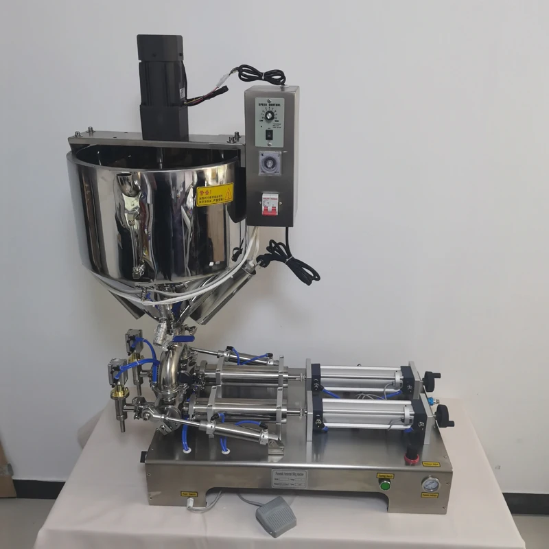 Heating And Stirring Type Filling Machine Creamy Cosmetics And Soybean Paste Double Head Pneumatic Filling Machine
Heating And Stirring Type Filling Machine Creamy Cosmetics And Soybean Paste Double Head Pneumatic Filling Machine