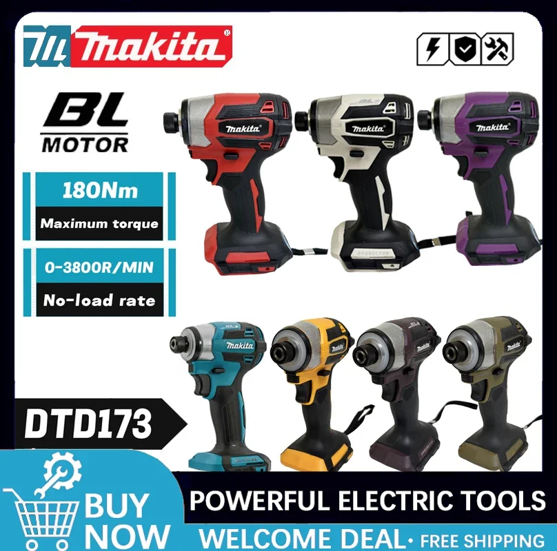 Аккумуляторный бесщеточный ударный гайковерт Makita DTD173 18V LXT, 180 Н·м, для дерева, с режимом T-Mode, электрическая дрель, перезаряжаемый электроинструмент
Аккумуляторный бесщеточный ударный гайковерт Makita DTD173 18V LXT, 180 Н·м, для дерева, с режимом T-Mode, электрическая дрель, перезаряжаемый электроинструмент