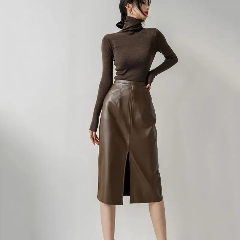 Mid to Long Leather Half Body Women's Autumn and Winter Korean Version Retro Temperament High Waist Split A-line Hip Skirts
Mid to Long Leather Half Body Women's Autumn and Winter Korean Version Retro Temperament High Waist Split A-line Hip Skirts