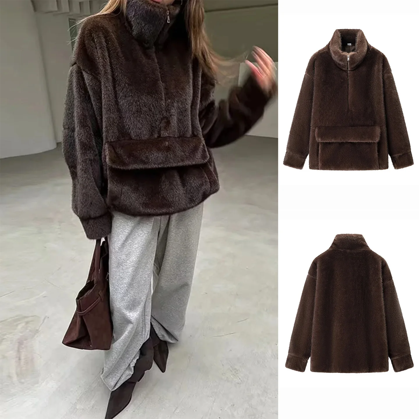 Spring New Women's Commuter Style Loose Fit Stand Collar Long Sleeve Zipper Short Coat Faux Fur Effect Polyester Fiber 100%
Spring New Women's Commuter Style Loose Fit Stand Collar Long Sleeve Zipper Short Coat Faux Fur Effect Polyester Fiber 100%