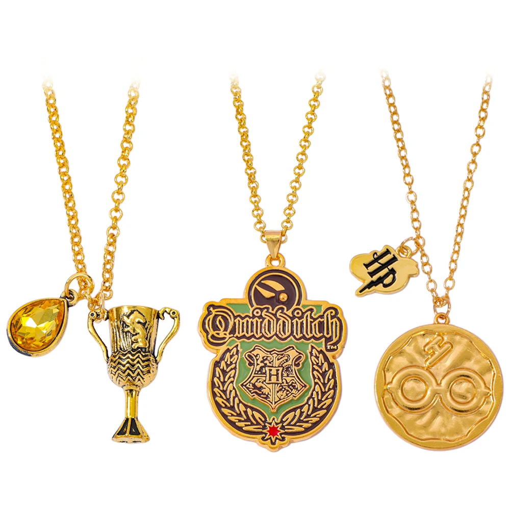 Men's Gold Color Chain Necklace with Quidditch Deathly Hallows Pendant Cartoon Goblet of Fire Jewelry for Muggles And Wizards
Men's Gold Color Chain Necklace with Quidditch Deathly Hallows Pendant Cartoon Goblet of Fire Jewelry for Muggles And Wizards