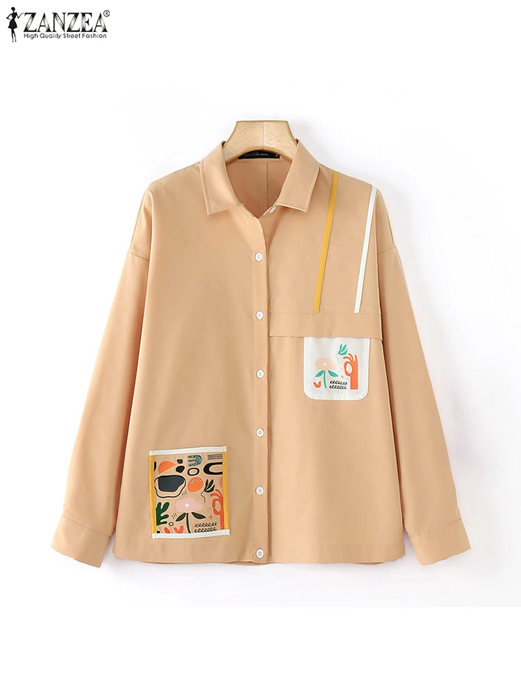 ZANZEA Women Office Lady Tops 2025 Spring Shirts Fashion Long Sleeve Blouse Vintage Lapel Collar Patchwork Buttons Tunics Femme
ZANZEA Women Office Lady Tops 2025 Spring Shirts Fashion Long Sleeve Blouse Vintage Lapel Collar Patchwork Buttons Tunics Femme
