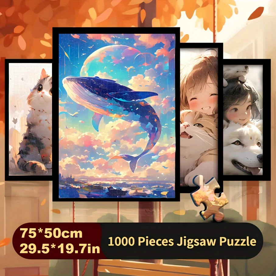 High Quality 1000 Pieces Jigsaw Puzzle Dreamy Whale for Adults Painting Whale Paper Puzzles Home Decor Wall Display
High Quality 1000 Pieces Jigsaw Puzzle Dreamy Whale for Adults Painting Whale Paper Puzzles Home Decor Wall Display