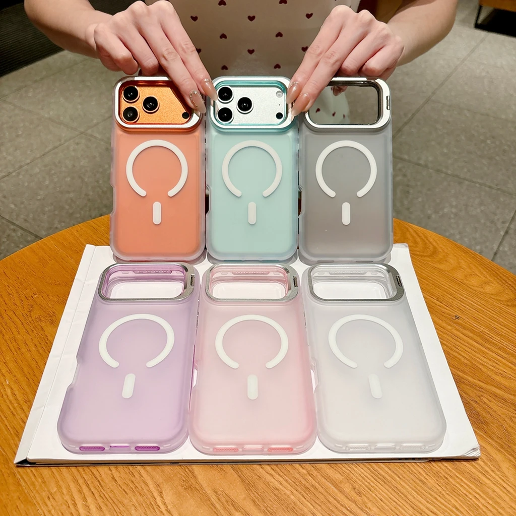 Summer Couple Matte Jelly Color Metal Folding Bracket Magnetic Shockproof Phone Cover Case for iPhone 17 16 15 14 13 Pro Max
Summer Couple Matte Jelly Color Metal Folding Bracket Magnetic Shockproof Phone Cover Case for iPhone 17 16 15 14 13 Pro Max