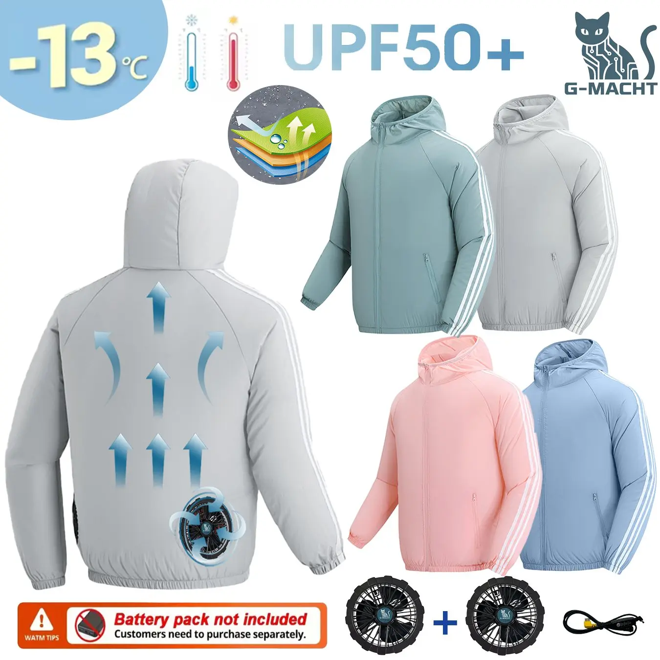 12V/5V USB Cooling Fan Vest for Men Women, Upgrade Sun Protection Breathable Summer Ice Air Conditioner Clothes Outdoor Fishing
12V/5V USB Cooling Fan Vest for Men Women, Upgrade Sun Protection Breathable Summer Ice Air Conditioner Clothes Outdoor Fishing