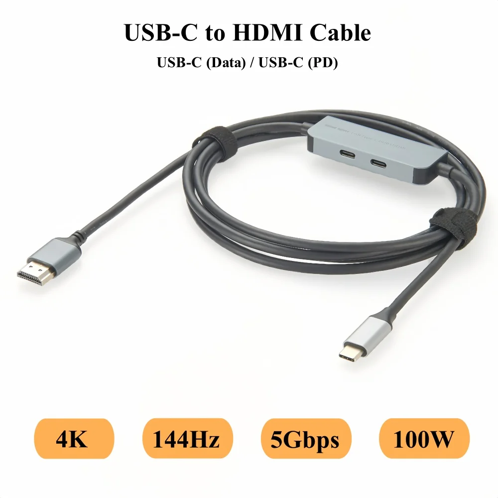 Кабель-адаптер USB-C на HDMI, док-концентратор USB Type-C 3 в 1 с HDMI 4K2K@144 Гц, порт данных USB-C 5 Гбит/с, быстрая зарядка PD 100 Вт
Кабель-адаптер USB-C на HDMI, док-концентратор USB Type-C 3 в 1 с HDMI 4K2K@144 Гц, порт данных USB-C 5 Гбит/с, быстрая зарядка PD 100 Вт
