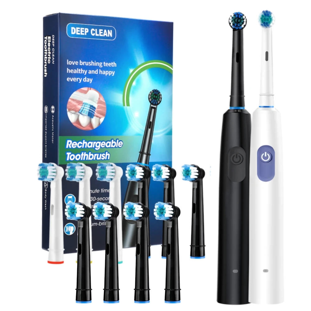 Electric Toothbrush Rotary Rechargeable Teeth Cleaner for Adults Soft Bristles Rotating Round Brush Heads Smart Timer Toothbrush
Electric Toothbrush Rotary Rechargeable Teeth Cleaner for Adults Soft Bristles Rotating Round Brush Heads Smart Timer Toothbrush
