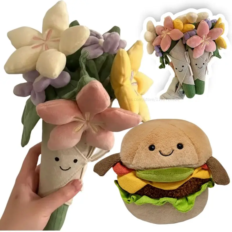 Новый милый букет, плюшевая игрушка, мягкая кукла с цветочным гамбургером, подарок на свадьбу, предложение, домашний декор, детская игрушка
Новый милый букет, плюшевая игрушка, мягкая кукла с цветочным гамбургером, подарок на свадьбу, предложение, домашний декор, детская игрушка