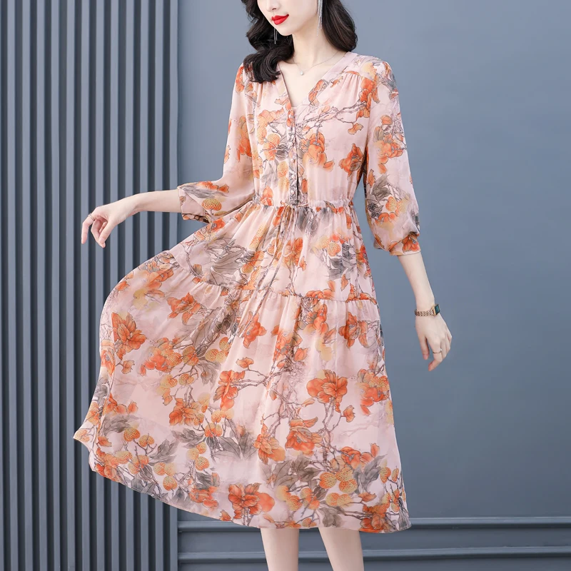 Women Floral Silk Butterfly Sleeve O-Neck Midi Dress Summer High Quality Elegant Casual Dress Korean Vintage Bodycon Dress
Women Floral Silk Butterfly Sleeve O-Neck Midi Dress Summer High Quality Elegant Casual Dress Korean Vintage Bodycon Dress