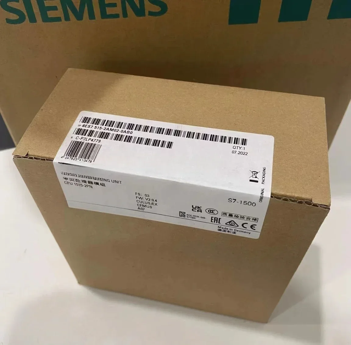 6ES7515-2AM02-0AB0 Original S7-1500 CPU 1515-2 PN central processor 6ES7515-2AM02-0AB0
6ES7515-2AM02-0AB0 Original S7-1500 CPU 1515-2 PN central processor 6ES7515-2AM02-0AB0