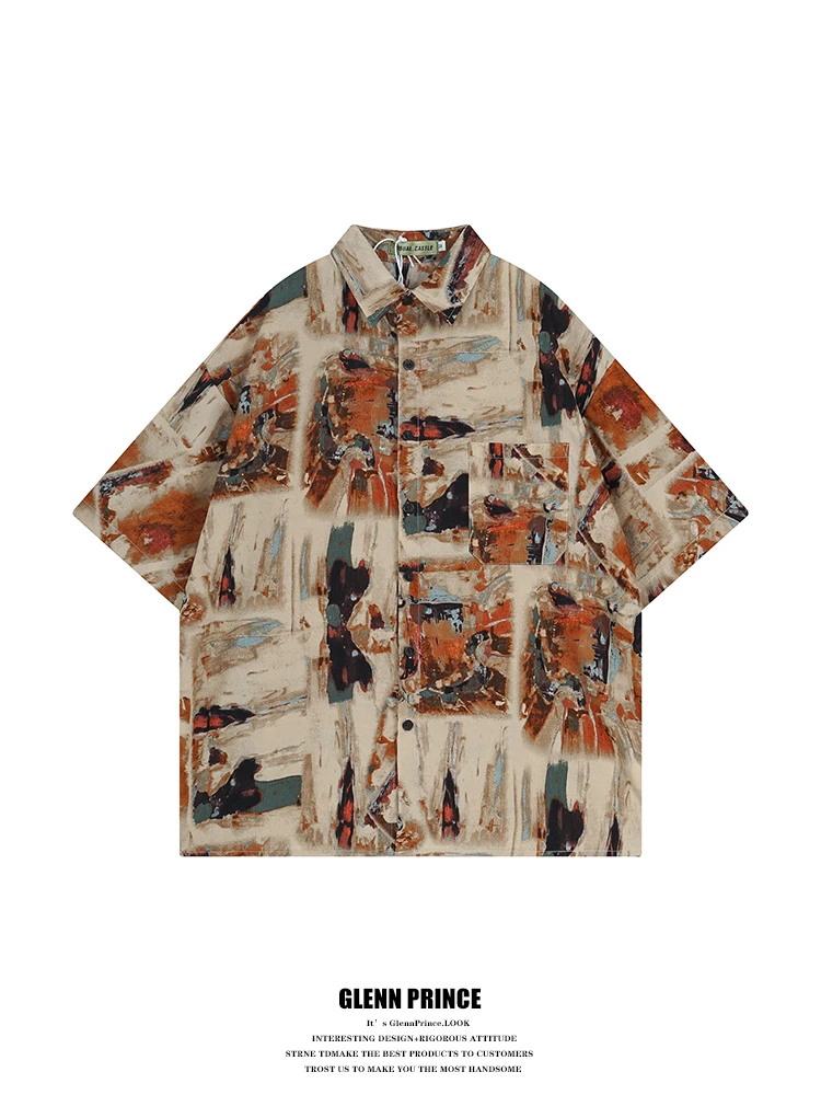 GPstudio Men's Short Sleeve Printed Shirt Vintage Oil Painting Design Summer Loose Fit Youthful Style No Ironing Required
GPstudio Men's Short Sleeve Printed Shirt Vintage Oil Painting Design Summer Loose Fit Youthful Style No Ironing Required