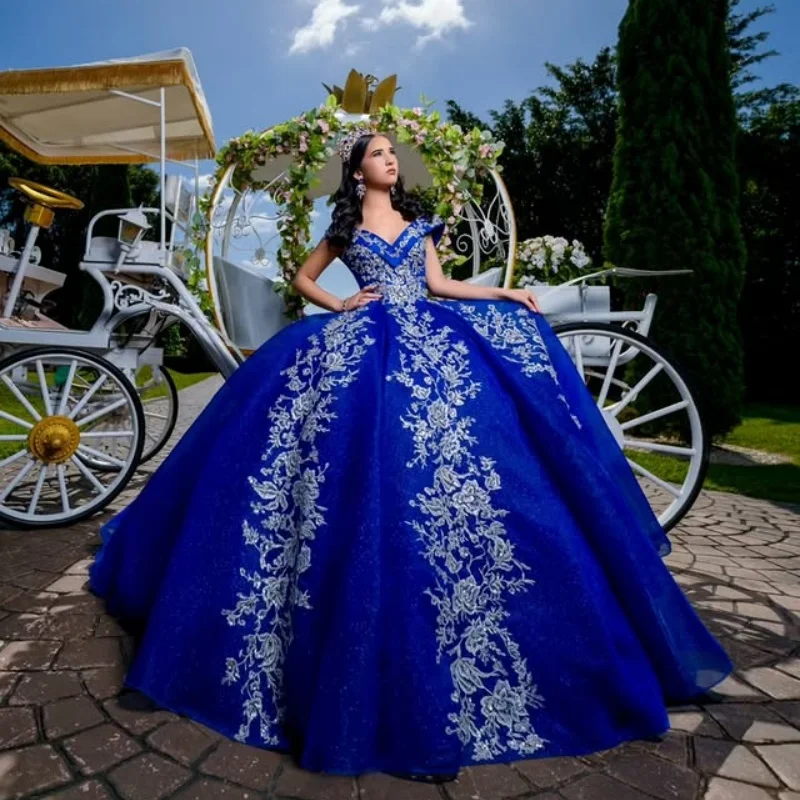 Customized Shiny royal blue Off Shoulder Quinceanera Dress sequin applique crystal Lace vestidos de 15 Quinceanera
Customized Shiny royal blue Off Shoulder Quinceanera Dress sequin applique crystal Lace vestidos de 15 Quinceanera