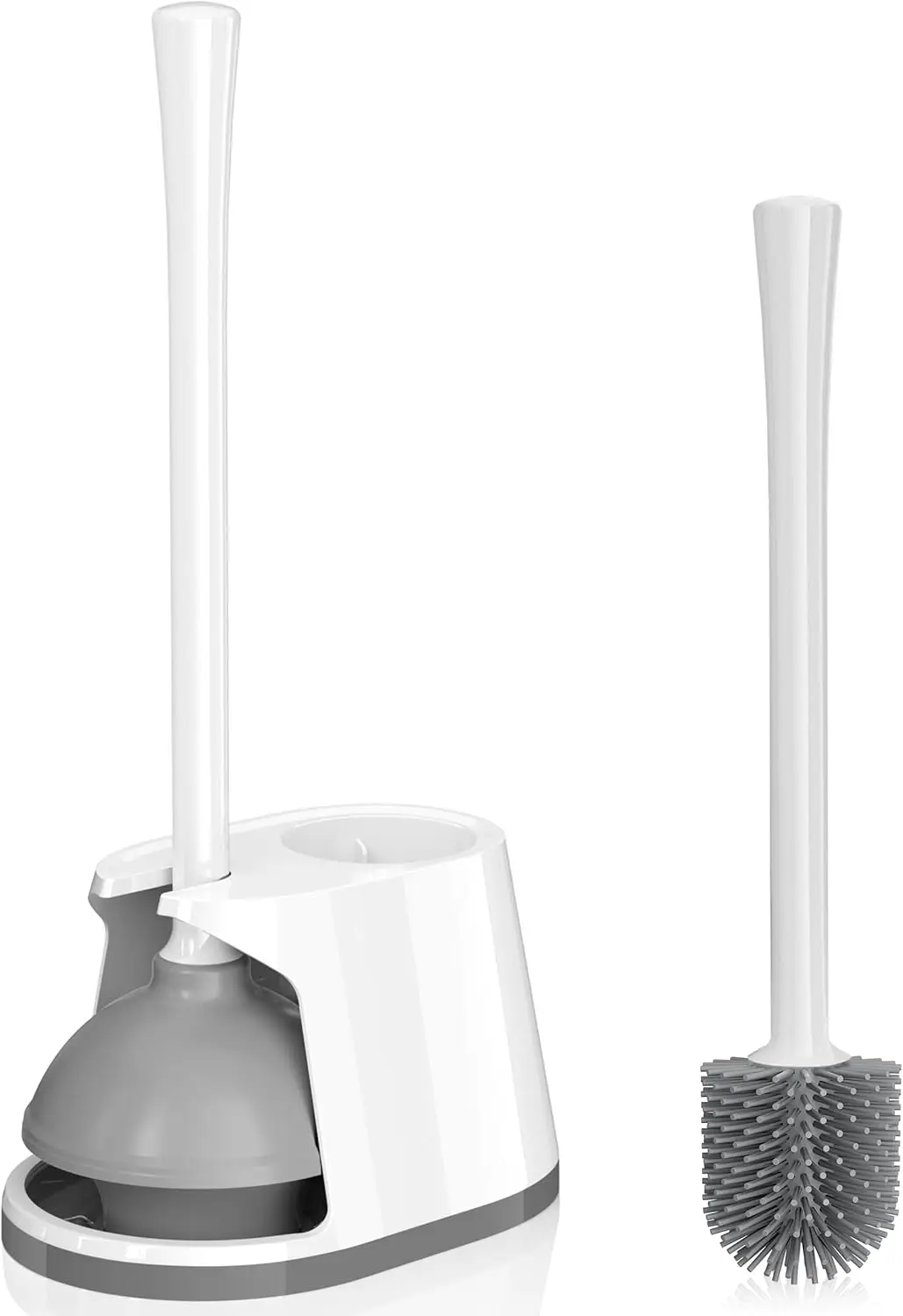 Toilet Plunger and Brush Set, Silicone Bowl Brush with Heavy Duty Plunger and Ventilated Holder for 5.3-Inch Drain Bathroom
Toilet Plunger and Brush Set, Silicone Bowl Brush with Heavy Duty Plunger and Ventilated Holder for 5.3-Inch Drain Bathroom