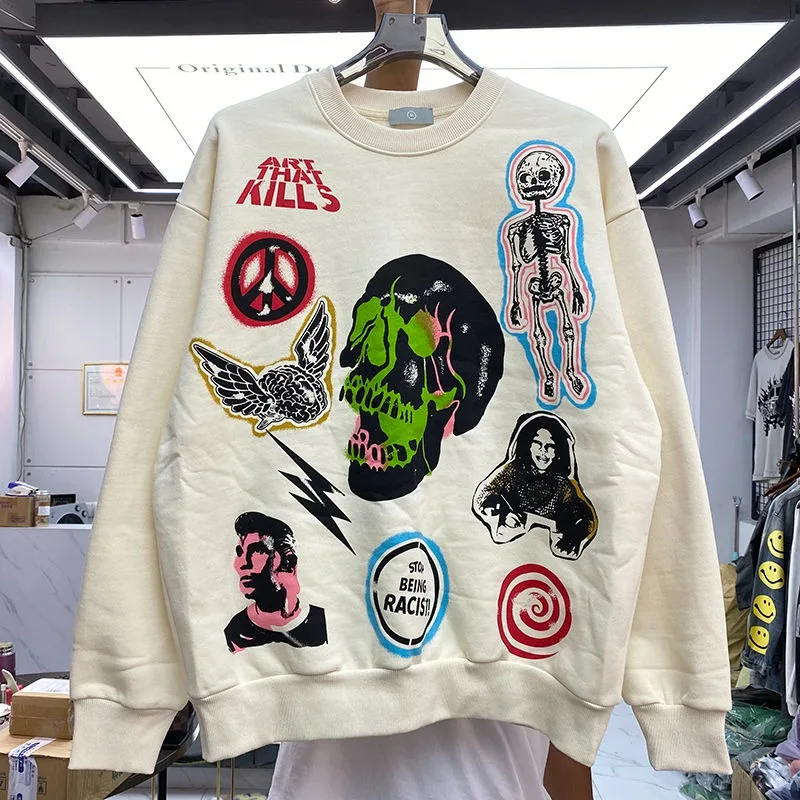 Skull Graphic Printed Cotton Sweatshirts Men's Autumn Winter Plush Sweatshirts Man Hip Hop Streetwear Oversized Loose Hoodies
Skull Graphic Printed Cotton Sweatshirts Men's Autumn Winter Plush Sweatshirts Man Hip Hop Streetwear Oversized Loose Hoodies