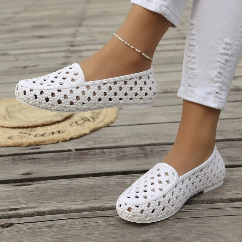 Women's Loafers Round Toe Flat Shoes Woven-Look Slip-On Casual Summer Beach Hollow Out Daily Footwear Simple Basic Style Wear
Women's Loafers Round Toe Flat Shoes Woven-Look Slip-On Casual Summer Beach Hollow Out Daily Footwear Simple Basic Style Wear
