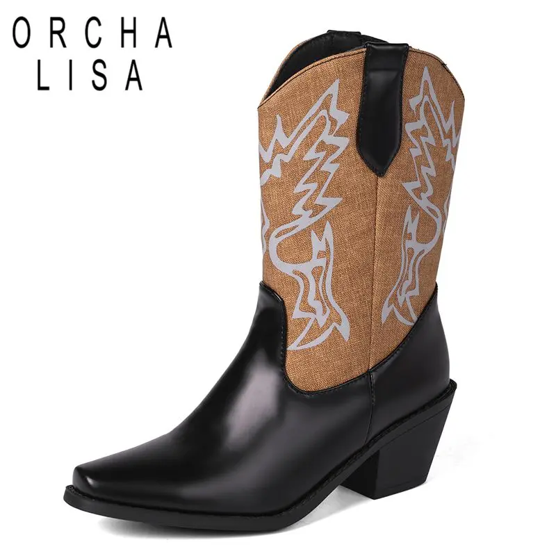 ORCHA LISA Hot Cowgirl Western Boots Квадратный носок 6,5 см Толстые каблуки Слипоны Смешанные цвета Большой размер 44 45 46 Зимние ботинки до середины икры
ORCHA LISA Hot Cowgirl Western Boots Квадратный носок 6,5 см Толстые каблуки Слипоны Смешанные цвета Большой размер 44 45 46 Зимние ботинки до середины икры