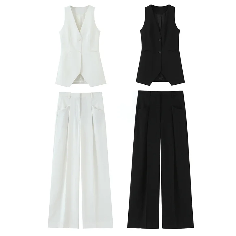Fashion commuter ladies elegant loose suit street style v-neck vest zipper wide leg trousers fashion 2025 office ladies suit
Fashion commuter ladies elegant loose suit street style v-neck vest zipper wide leg trousers fashion 2025 office ladies suit