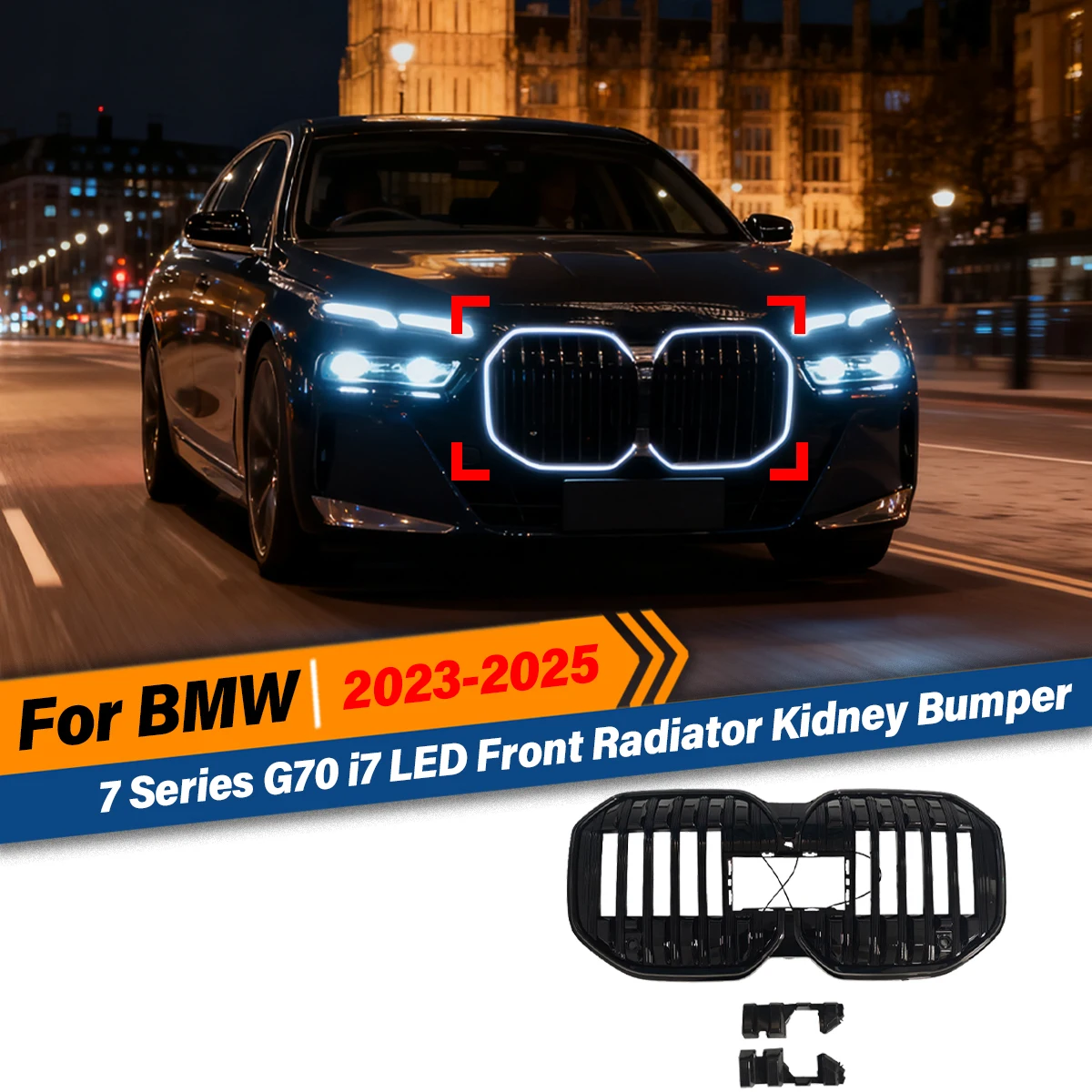 For BMW New 7 Series G70 2023 2024 2025 LED Light Luminous Grille Front Grill Grid M Sport with Lamp Refit Accessories Body Kit
For BMW New 7 Series G70 2023 2024 2025 LED Light Luminous Grille Front Grill Grid M Sport with Lamp Refit Accessories Body Kit