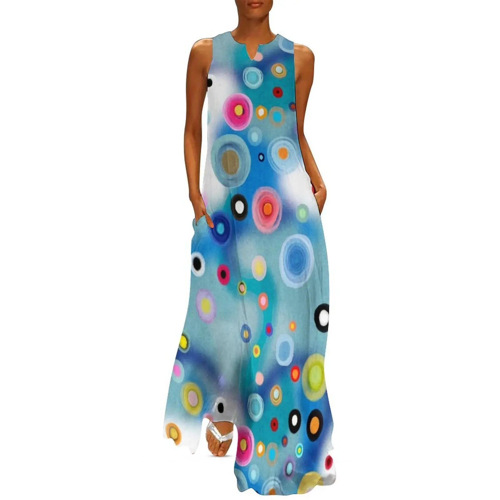 Teal blue circles rainbow blue Long Dress evening dress womens dress Woman's evening for girls
Teal blue circles rainbow blue Long Dress evening dress womens dress Woman's evening for girls