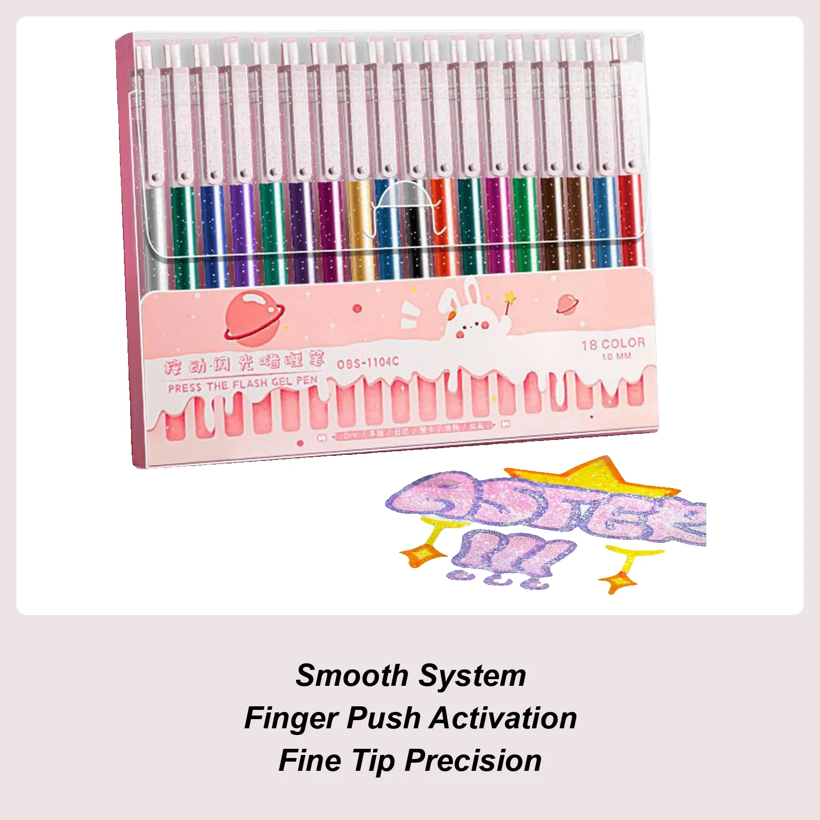 Glitter Pens Fine Tip Glitter Gel Ink Pens Fade-Resistant Bleed-Proof Art Stationery Retractable Supplies For Teens Students
Glitter Pens Fine Tip Glitter Gel Ink Pens Fade-Resistant Bleed-Proof Art Stationery Retractable Supplies For Teens Students