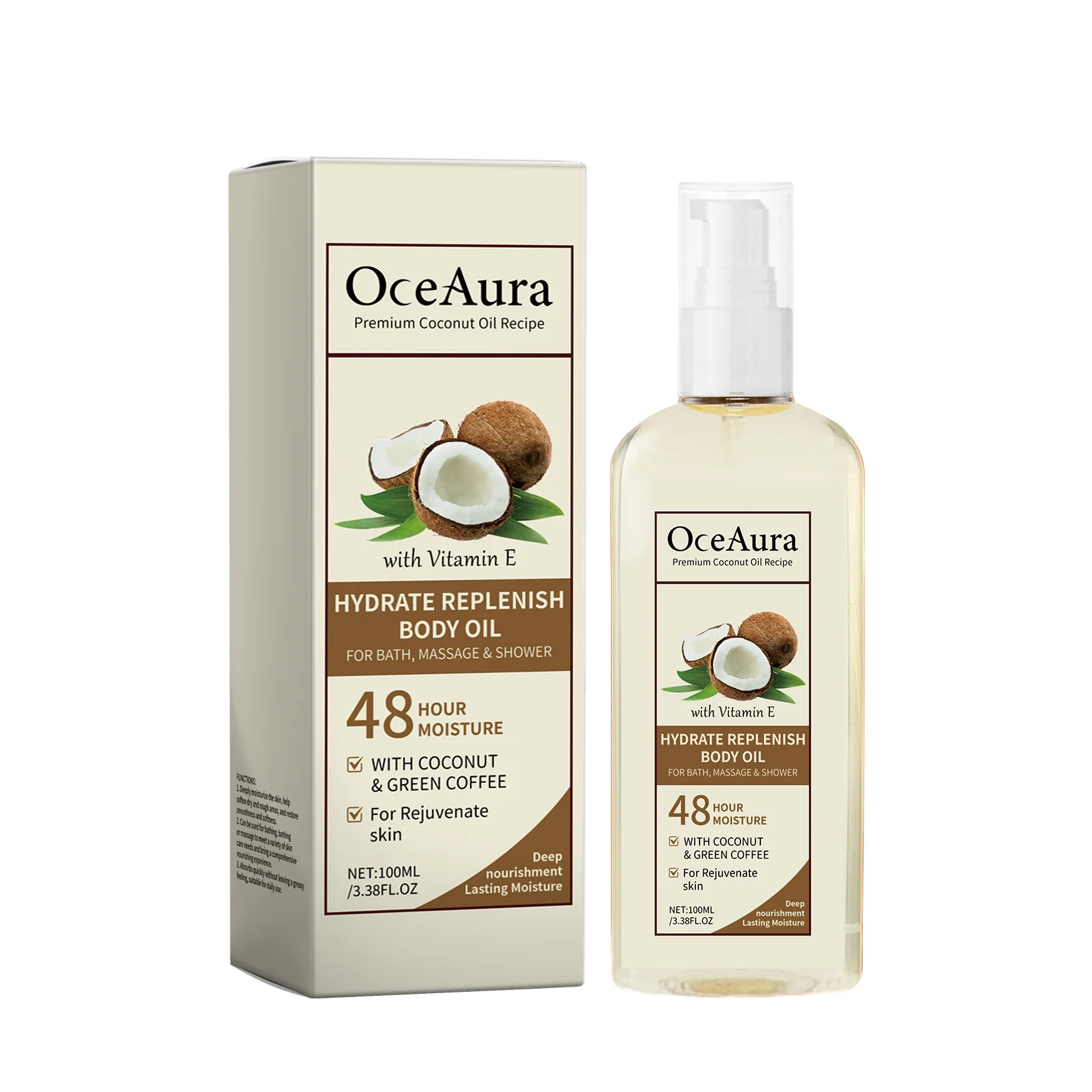 OceAura Coconut Oil Dip Massage Moisturizing Moisturizing Soothing And Nourishing Body Oil For Daily Massage 2pcs
OceAura Coconut Oil Dip Massage Moisturizing Moisturizing Soothing And Nourishing Body Oil For Daily Massage 2pcs