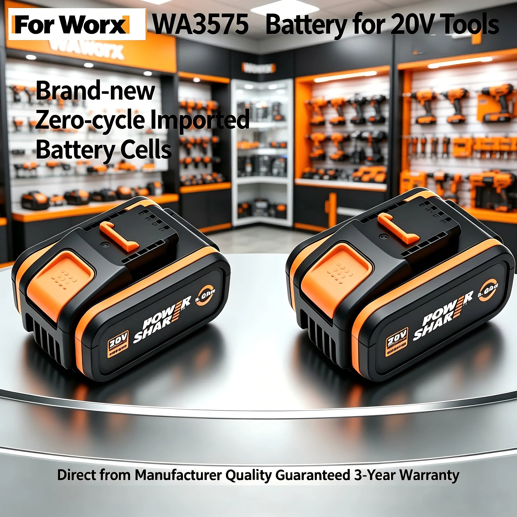 Durable For WORX 20V Power Source Lithium Battery 4.0Ah 6.0Ah 8.0Ah Replacement Pack for WA3551 WA3553 WX373 Tools
Durable For WORX 20V Power Source Lithium Battery 4.0Ah 6.0Ah 8.0Ah Replacement Pack for WA3551 WA3553 WX373 Tools