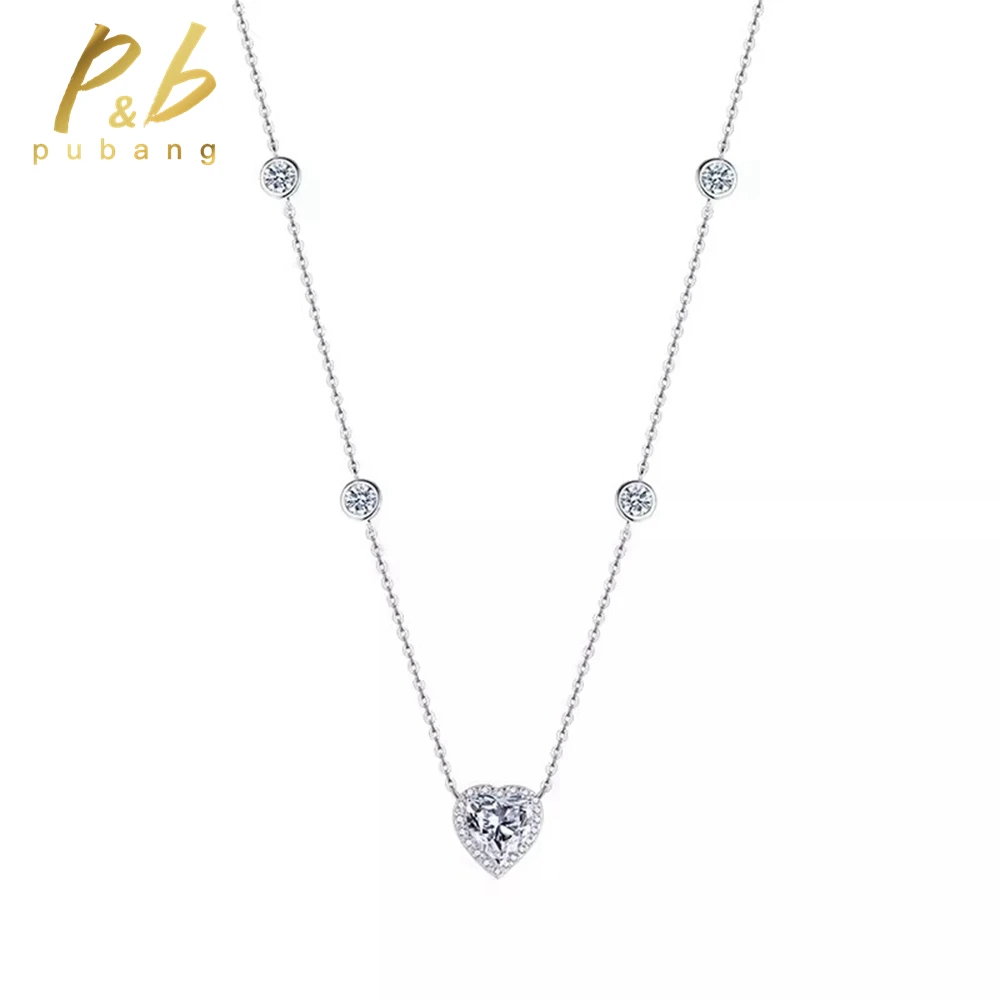 PuBang Trendy Jewelry 925 Sterling Silver Heart VVS1 Moissanite Diamond Pendant Necklace for Women Anniversary Gift FreeShipping
PuBang Trendy Jewelry 925 Sterling Silver Heart VVS1 Moissanite Diamond Pendant Necklace for Women Anniversary Gift FreeShipping