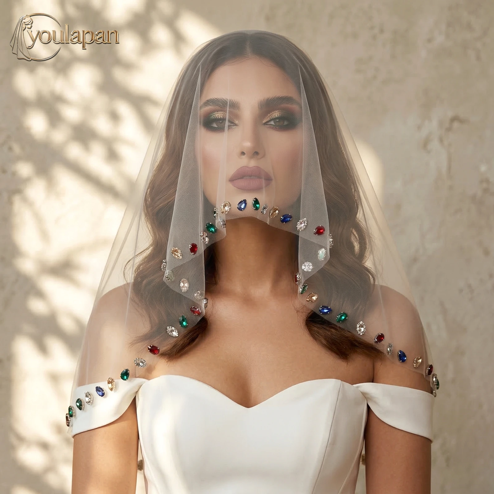 Свадебная фата TOPQUEEN с цветными стразами и камнями, белая, Va19
Свадебная фата TOPQUEEN с цветными стразами и камнями, белая, Va19