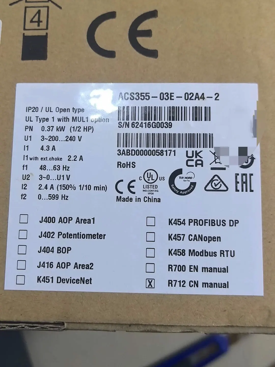 Совершенно новый ACS355-03E-02A4-2 ACS355-03E-03A5-2 ACS355-03E-04A7-2 ACS355-03E-06A7-2 Гарантия один год
Совершенно новый ACS355-03E-02A4-2 ACS355-03E-03A5-2 ACS355-03E-04A7-2 ACS355-03E-06A7-2 Гарантия один год