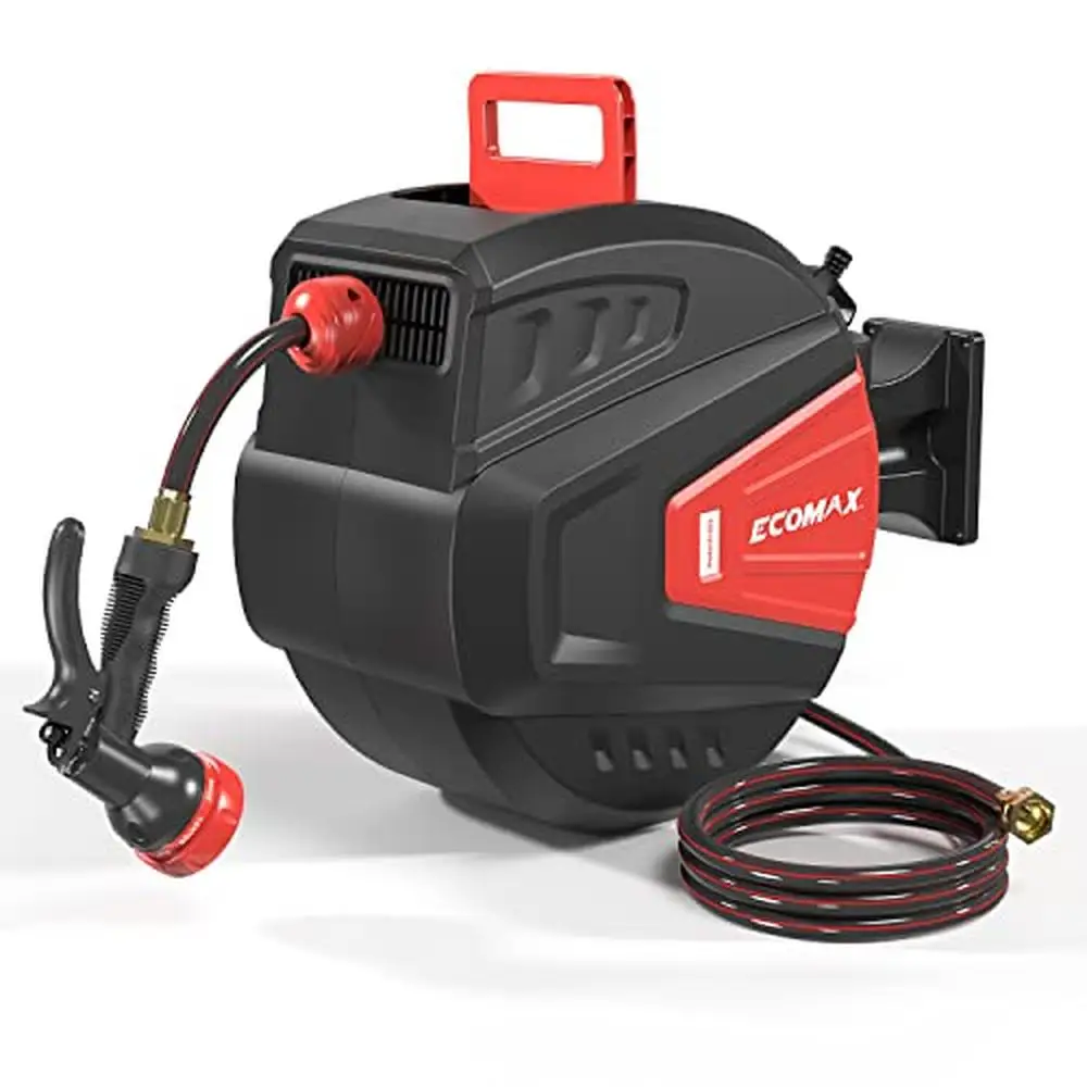 Retractable Garden Hose Reel Storage 100ft Lockable System 9 Patterns Spray Adjustable PVC Material Safe Slow Return Wall
Retractable Garden Hose Reel Storage 100ft Lockable System 9 Patterns Spray Adjustable PVC Material Safe Slow Return Wall