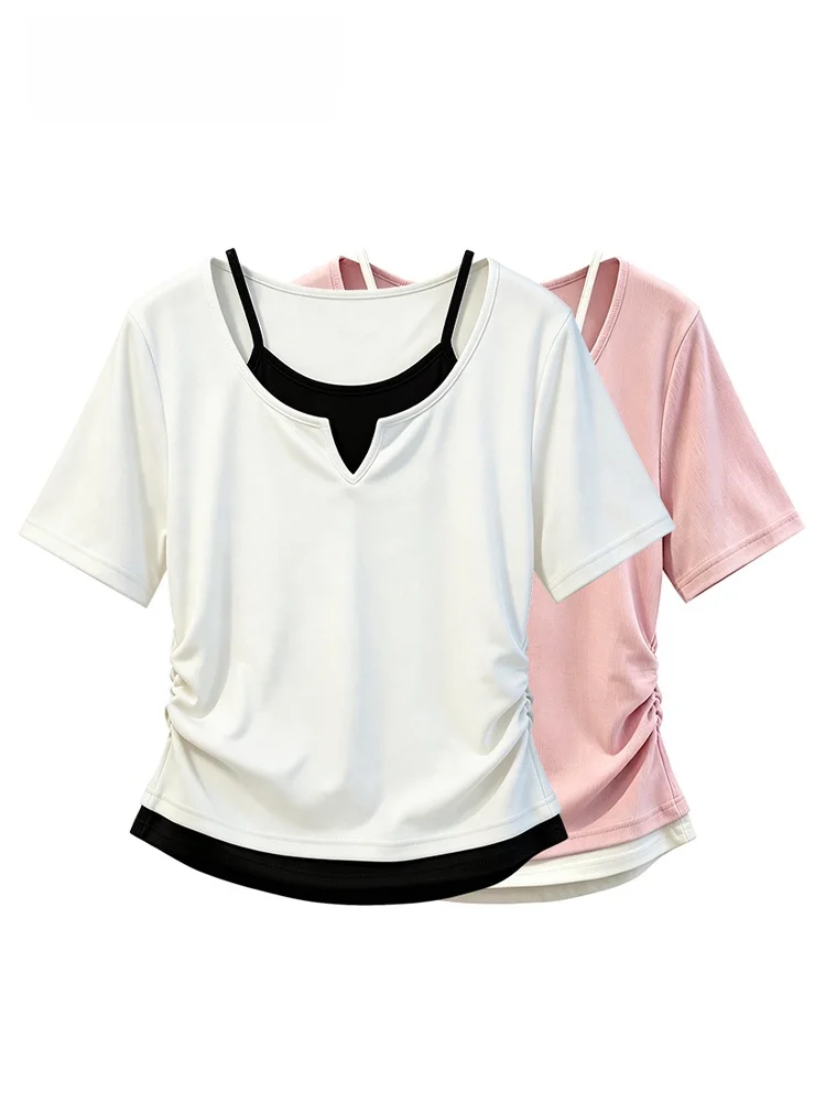 Fashionable Casual Short Sleeve T-Shirt plus Size Women's Summer New Style Versatile Loose Fit Comfortable Polyester Blend Top
Fashionable Casual Short Sleeve T-Shirt plus Size Women's Summer New Style Versatile Loose Fit Comfortable Polyester Blend Top