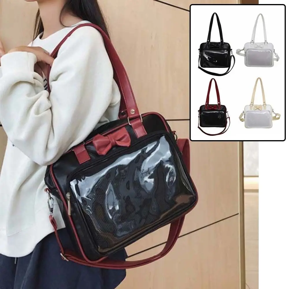 Double Handle Leather Clear Ita Bag Mesh Layer Smooth Zipper JK Uniform Tote Detachable Strap Structured Shape
Double Handle Leather Clear Ita Bag Mesh Layer Smooth Zipper JK Uniform Tote Detachable Strap Structured Shape