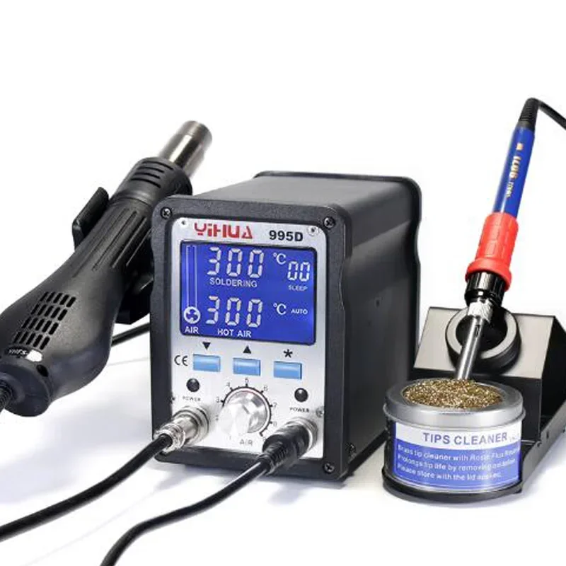 for Upgrade Rework Station 110V/220V Hot Air Soldering Station LCD Screen SMD BGA Rework Station 60W Iron Soldering 995D
for Upgrade Rework Station 110V/220V Hot Air Soldering Station LCD Screen SMD BGA Rework Station 60W Iron Soldering 995D