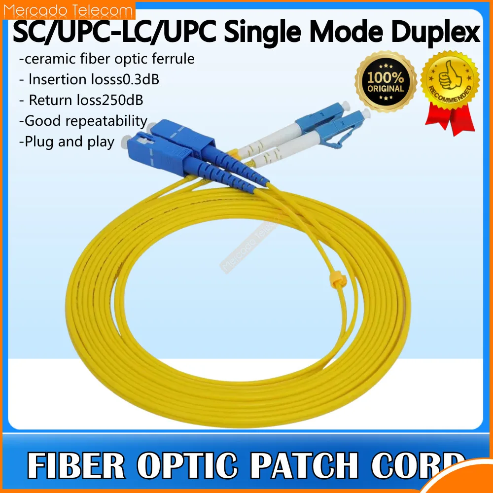 1M 2M 3M 5M 10M SC/UPC-LC/UPC Single Mode Dual Core Fiber Patch Cord Simplex Jumper Cable SM Duplex 2 Cores fiber Optic Jumper
1M 2M 3M 5M 10M SC/UPC-LC/UPC Single Mode Dual Core Fiber Patch Cord Simplex Jumper Cable SM Duplex 2 Cores fiber Optic Jumper