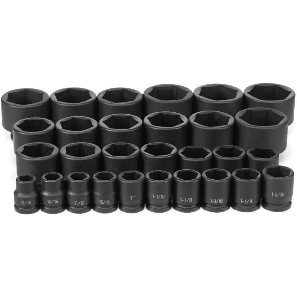 29-Piece 3/4 Drive Fractional Master Socket Set, 3/4 to 2-1/2
29-Piece 3/4 Drive Fractional Master Socket Set, 3/4 to 2-1/2