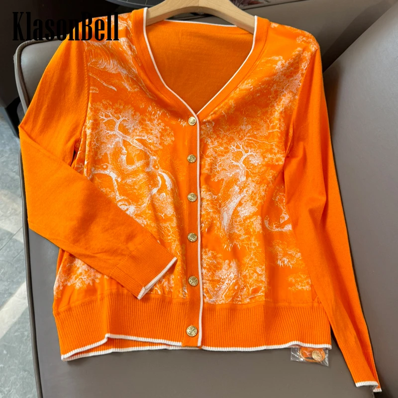 4.14 KlasonBell Spring Summer New Animal Pattern Silk Spliced V-Neck Gold Button All-matches Casual Thin Knit Cardigan Women
4.14 KlasonBell Spring Summer New Animal Pattern Silk Spliced V-Neck Gold Button All-matches Casual Thin Knit Cardigan Women