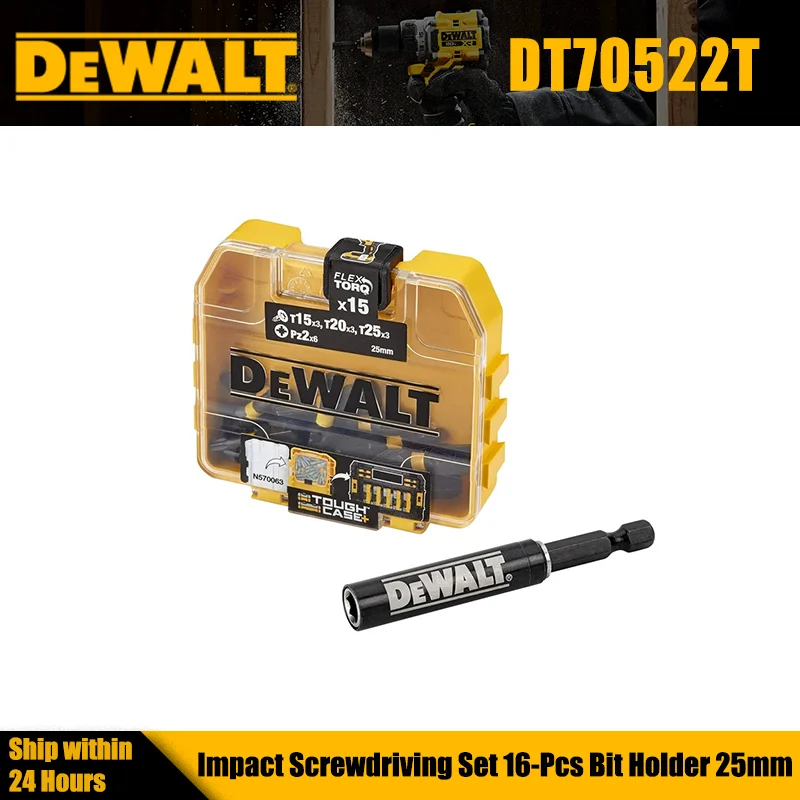 DEWALT DT70522T Extreme Flextorq Impact Screwdriving Bit Set 16 Piece Bit Holder 25mm Mixed Set Tool Attachments High Quality
DEWALT DT70522T Extreme Flextorq Impact Screwdriving Bit Set 16 Piece Bit Holder 25mm Mixed Set Tool Attachments High Quality