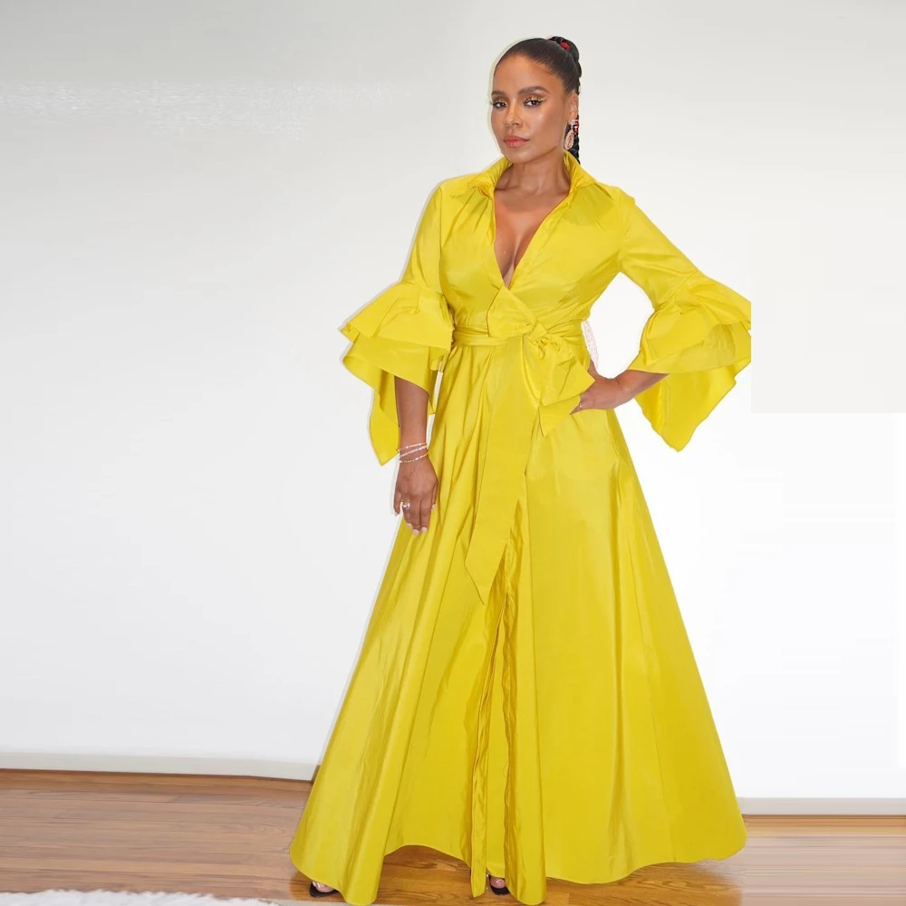 ROSELLA Yellow V Neck Prom Dresses with Bow Belt A Line Formal Occasions Dress Ruffle Sleeves Floor Length 2023 Haute Couture
ROSELLA Yellow V Neck Prom Dresses with Bow Belt A Line Formal Occasions Dress Ruffle Sleeves Floor Length 2023 Haute Couture