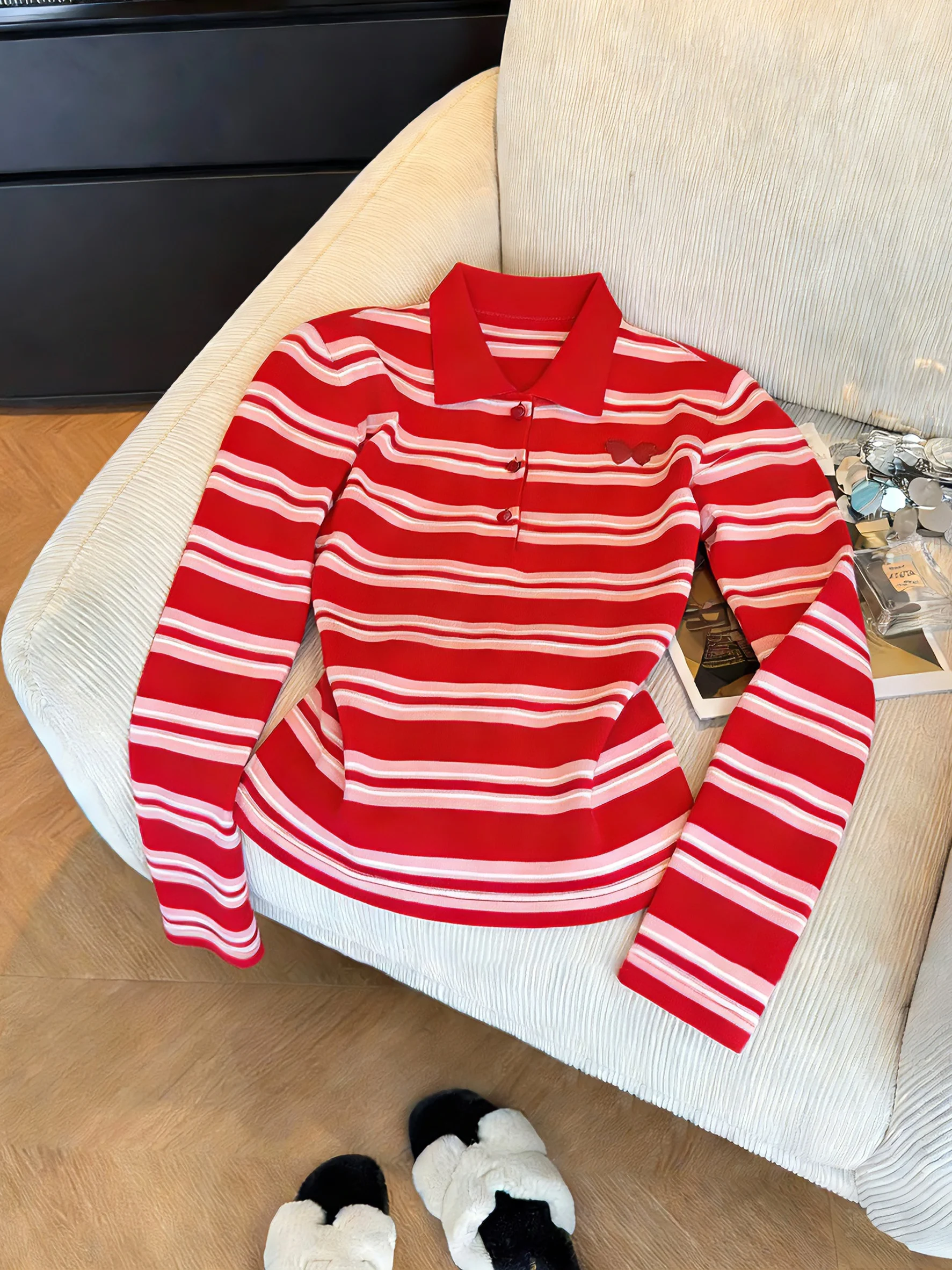 Винтажная полосатая футболка с длинным рукавом, весенне-осенняя, повседневная, свободного кроя, с классическим воротником, базовая, для молодых мужчин и женщин
Винтажная полосатая футболка с длинным рукавом, весенне-осенняя, повседневная, свободного кроя, с классическим воротником, базовая, для молодых мужчин и женщин