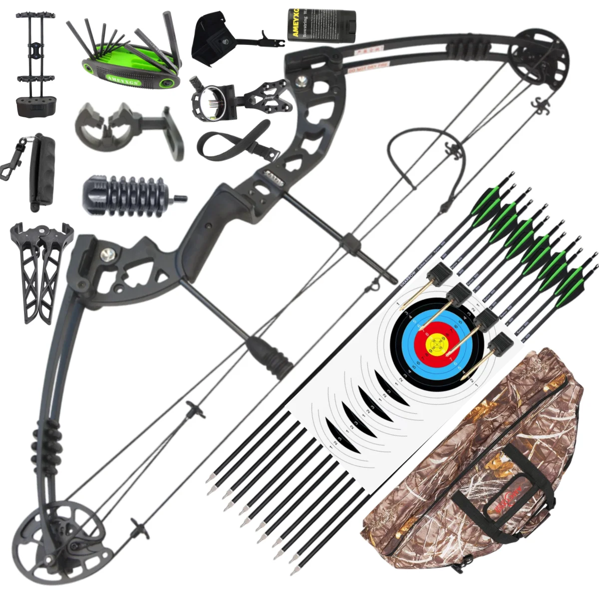 Hunting Compound Bow 30-55lbs Adjustable Metal Alloy Riser IBO 310FPS For Outdoor Shooting Training Archery M131 Pulley Bow
Hunting Compound Bow 30-55lbs Adjustable Metal Alloy Riser IBO 310FPS For Outdoor Shooting Training Archery M131 Pulley Bow