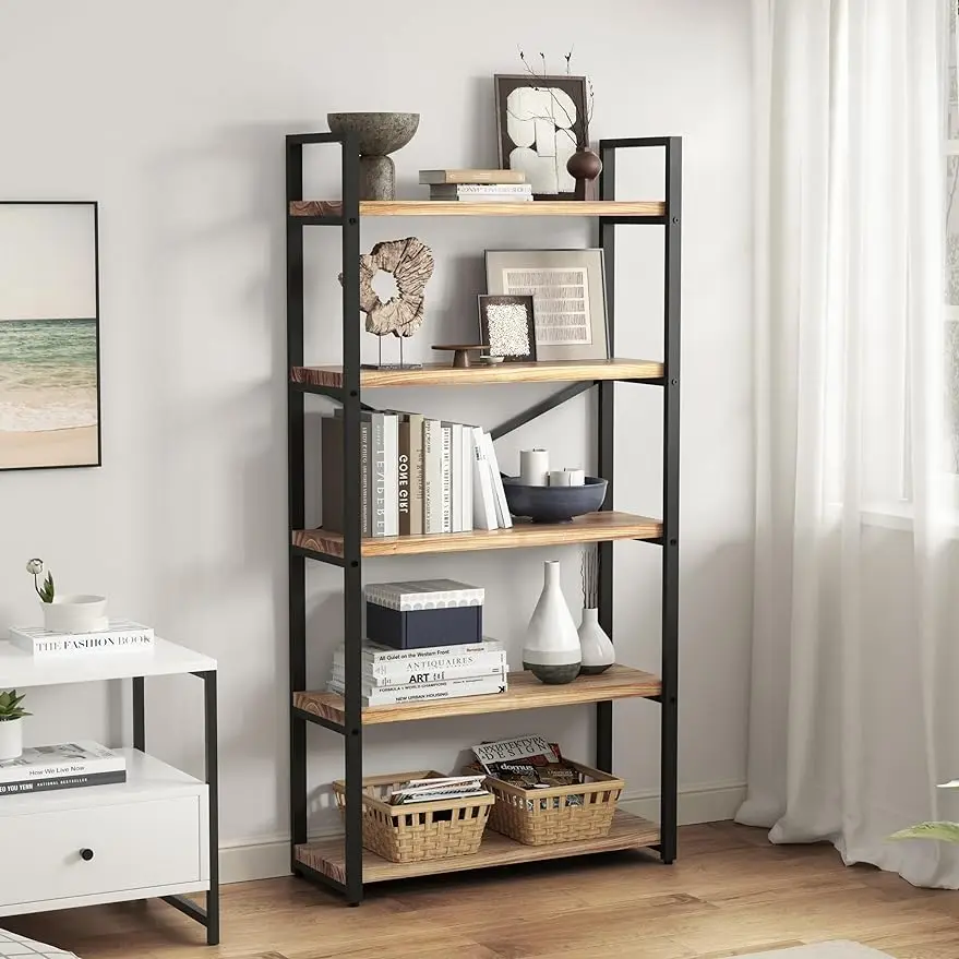 5 Tier Solid Real Wood Bookshelf Rustic Industrial Style, Wooden Storage Shelves Etagere Bookcase Book Shelf Display Shelf
5 Tier Solid Real Wood Bookshelf Rustic Industrial Style, Wooden Storage Shelves Etagere Bookcase Book Shelf Display Shelf