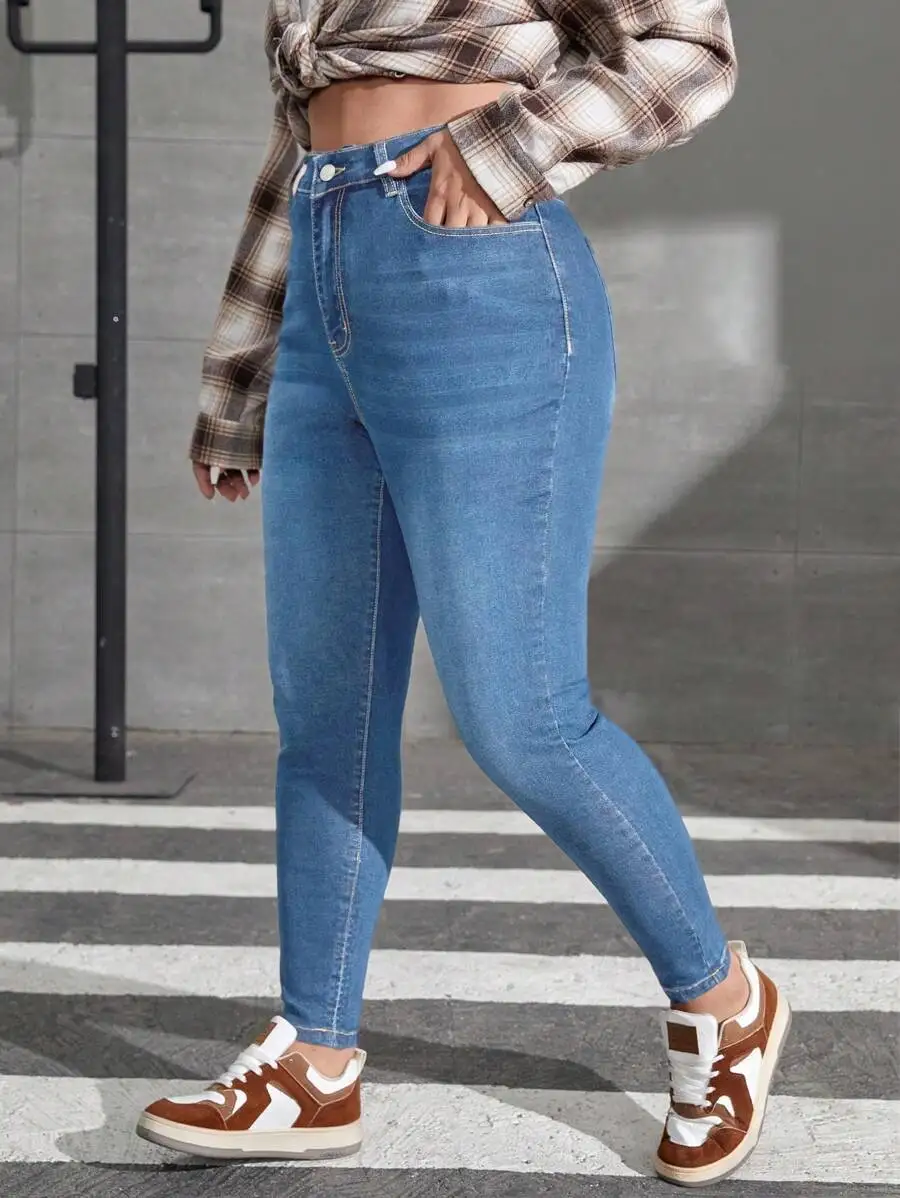 Bleach Wash Skinny Jeans High Waist Denim For Women
Bleach Wash Skinny Jeans High Waist Denim For Women