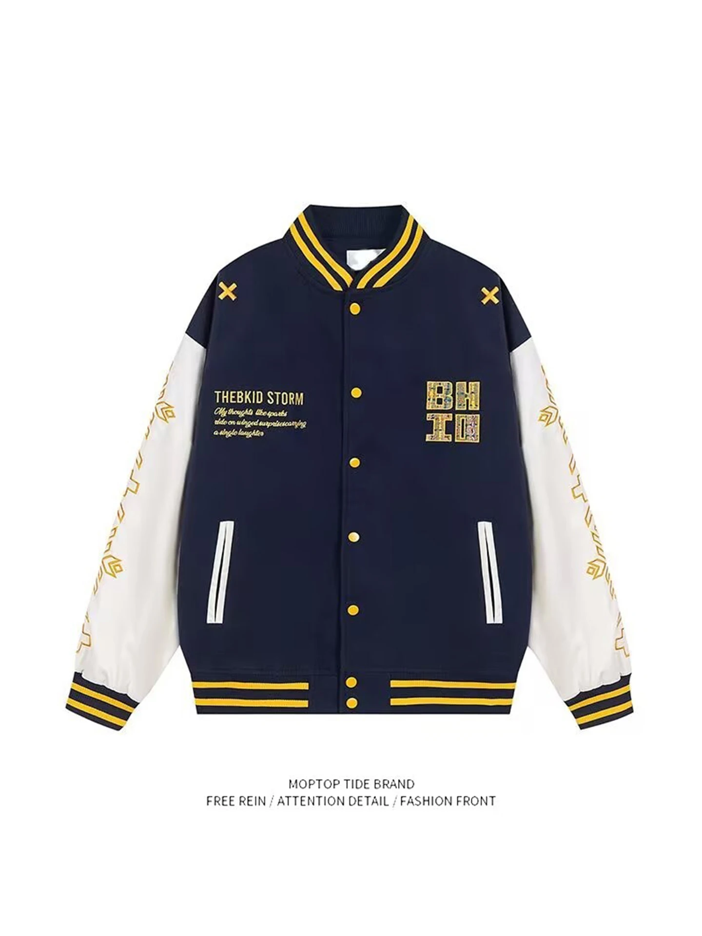 Loose Fit Retro American Color Blo Embroidered Letter Baseball Jaet Spring Autumn New Sle ex Couple Jaet Polyeste...
Loose Fit Retro American Color Blo Embroidered Letter Baseball Jaet Spring Autumn New Sle ex Couple Jaet Polyeste...