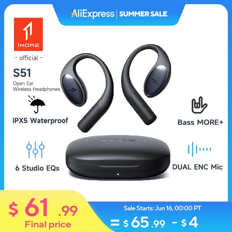 1MORE S51 Open Ear Headphones Ear buds Wireless Bluetooth electronics Wateproof flash-sale earphones headset
1MORE S51 Open Ear Headphones Ear buds Wireless Bluetooth electronics Wateproof flash-sale earphones headset