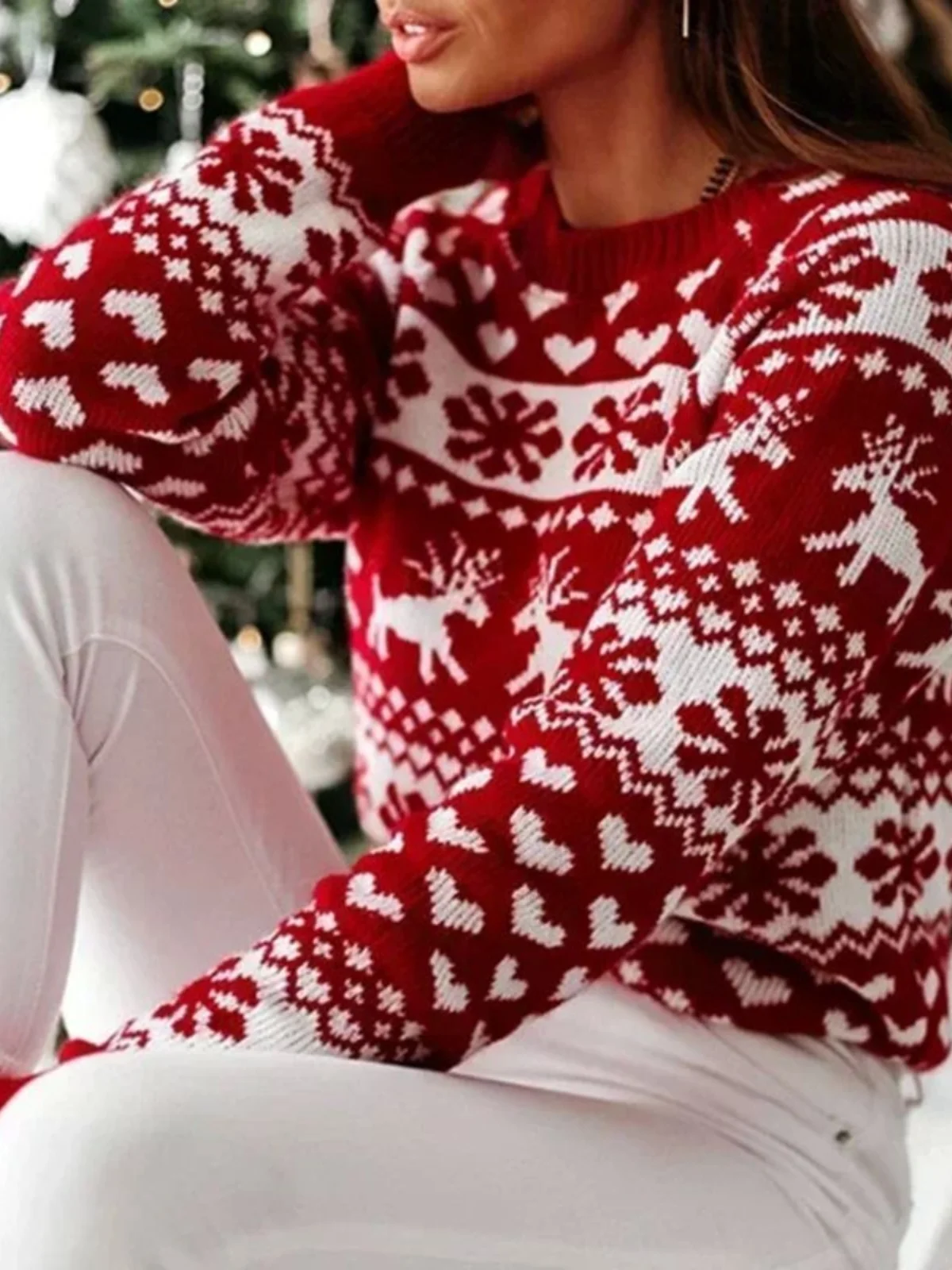 Cisas Reindeer Long Sve round Ne Cisas Deer Sweater Street Sle Loose Fit Sportswear Casual Autumn Faion
Cisas Reindeer Long Sve round Ne Cisas Deer Sweater Street Sle Loose Fit Sportswear Casual Autumn Faion