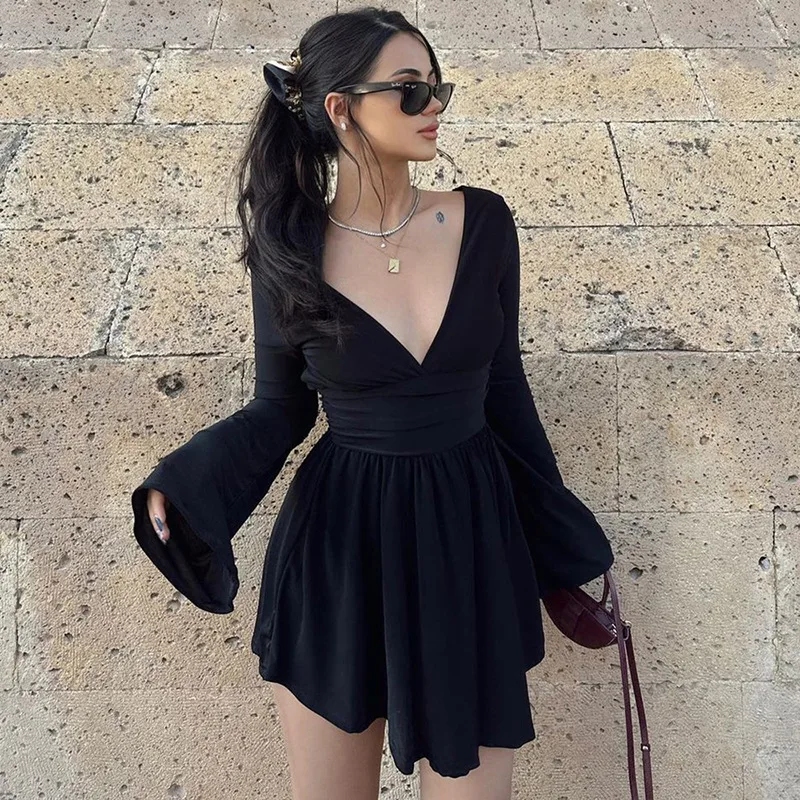 M23DS464 Autumn And Winter New Women's Pure Color Long Sleeve V-Neck Waist Collection Charm Spicy Girl Dress
M23DS464 Autumn And Winter New Women's Pure Color Long Sleeve V-Neck Waist Collection Charm Spicy Girl Dress