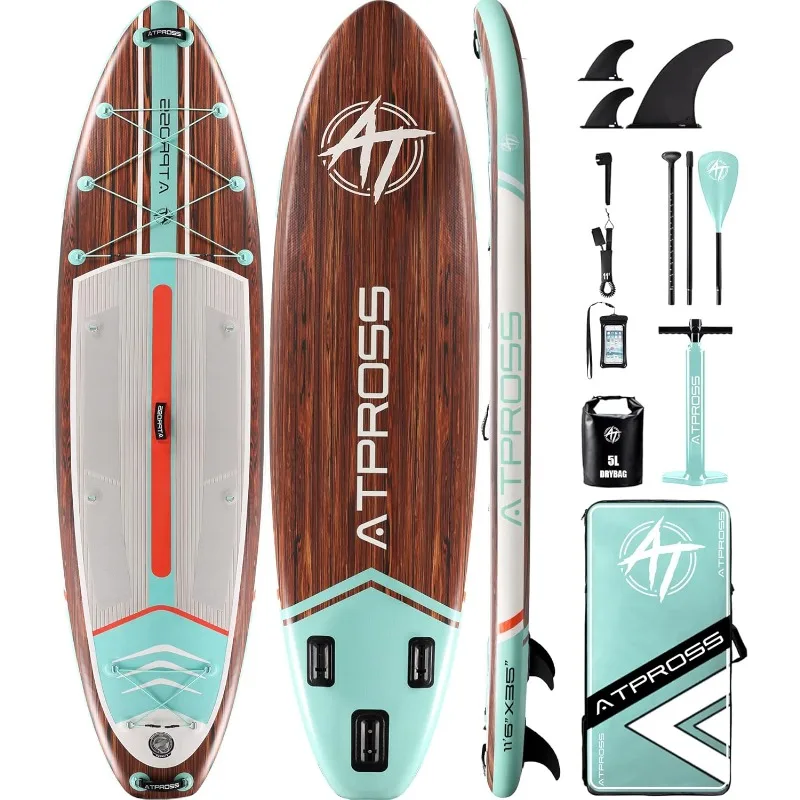 11'6"x35" Inflatable Paddle Board, 450lbs Extra Wide Stand Up Paddleboard for Adults with Premium SUP Accessories Kit & Backpack
11'6"x35" Inflatable Paddle Board, 450lbs Extra Wide Stand Up Paddleboard for Adults with Premium SUP Accessories Kit & Backpack