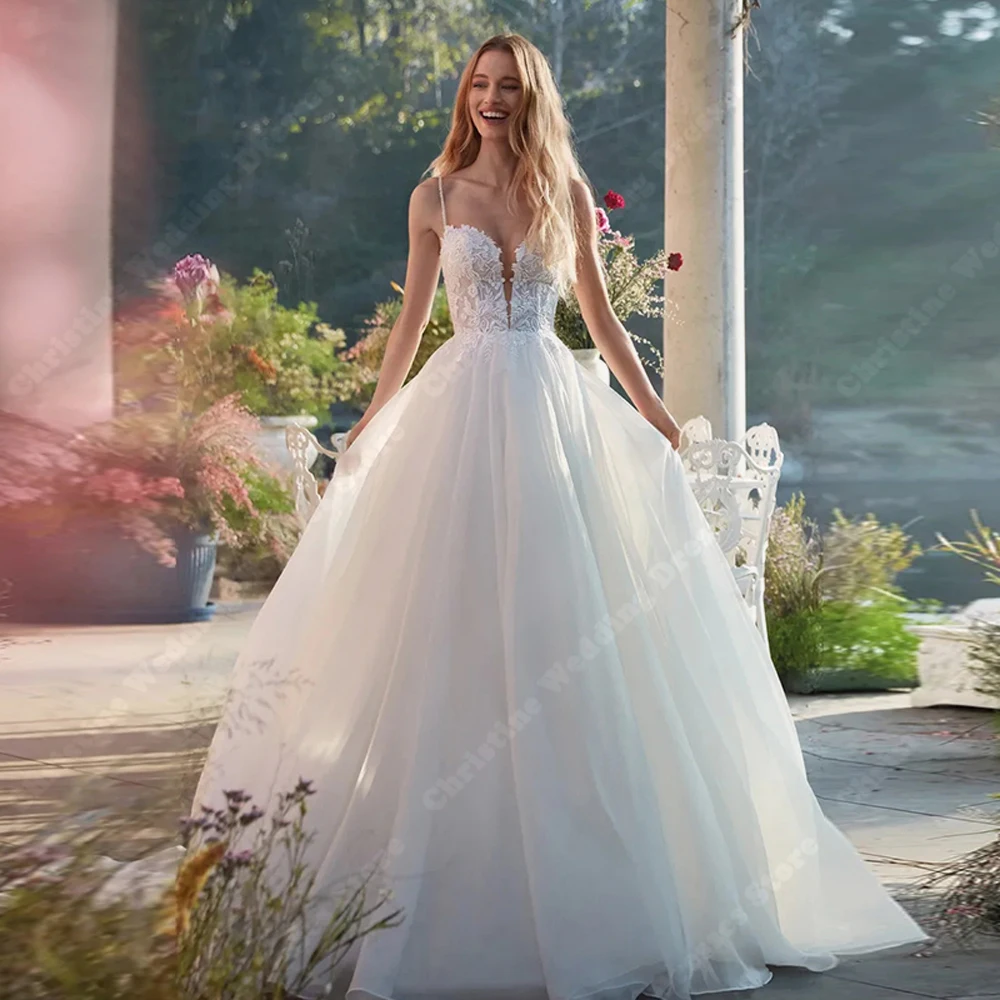 Elegant Women Wedding Dresses Modern Lace Flower Printing A-Line Robes Mopping Length Ball Princess Vestido De Novias Customized
Elegant Women Wedding Dresses Modern Lace Flower Printing A-Line Robes Mopping Length Ball Princess Vestido De Novias Customized