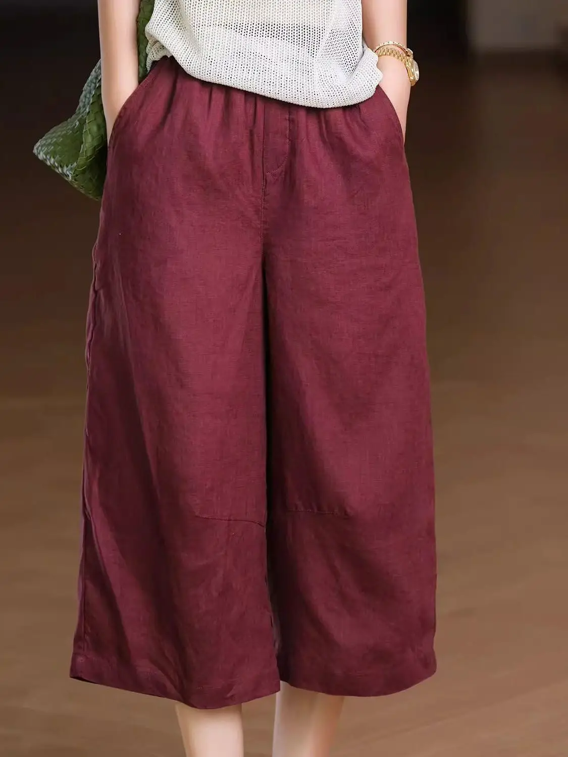 Comfortable Wide Leg Seven-Foot Pants Women's Breathable Cotton Linen Elastic Waist Loose Slimming Artistic Retro Casual Pants
Comfortable Wide Leg Seven-Foot Pants Women's Breathable Cotton Linen Elastic Waist Loose Slimming Artistic Retro Casual Pants