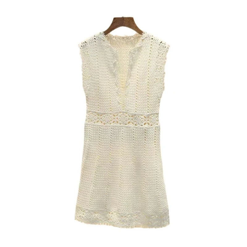 French high-end women's wear, hollow design hook flower slim sleeveless knit dress, skirt, holiday dress
French high-end women's wear, hollow design hook flower slim sleeveless knit dress, skirt, holiday dress